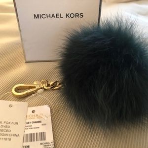 (SOLD) Michael Kors Fur Pom Key chain bag charm